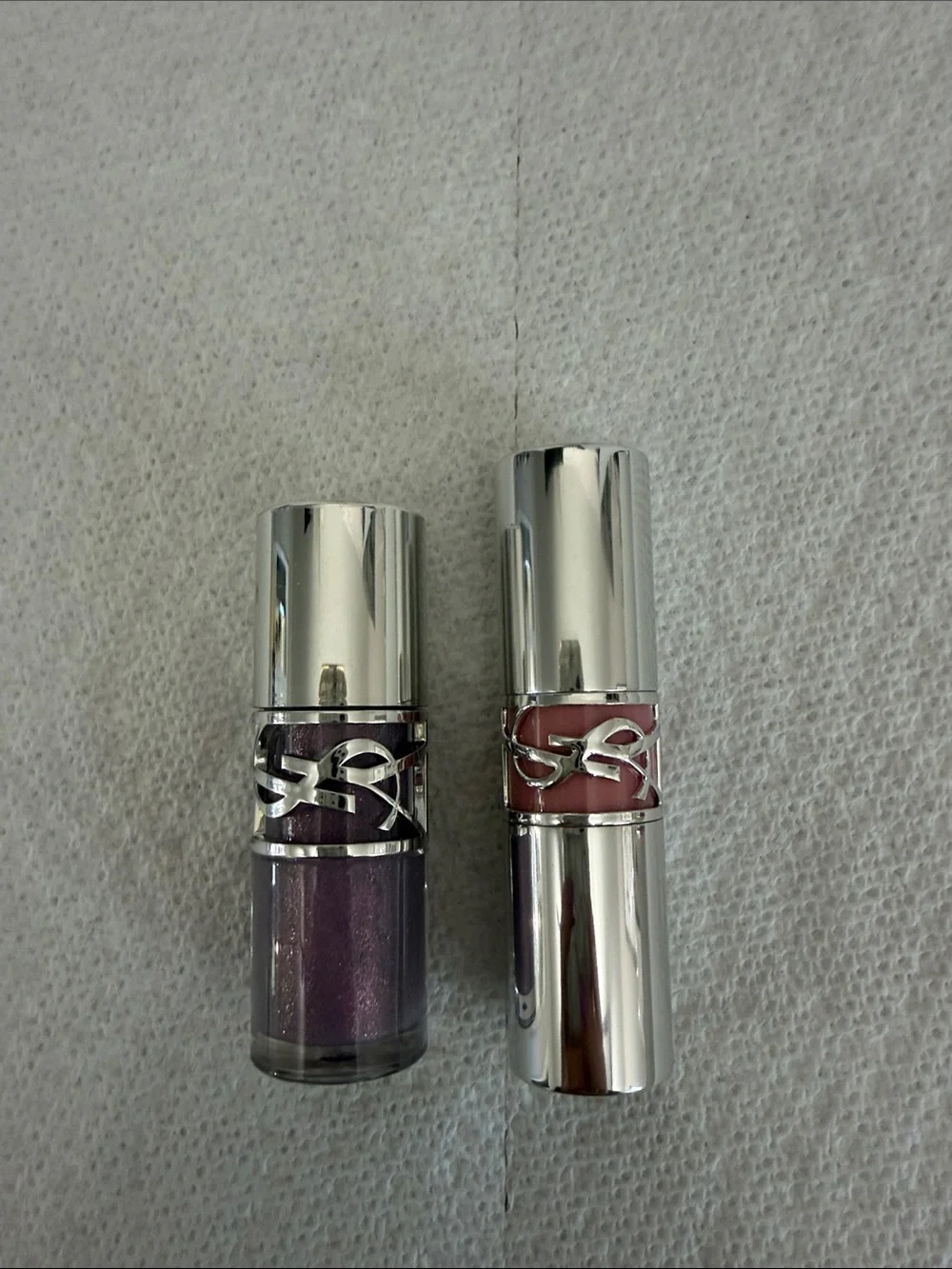 Yves Saint Laurent Dual Lip Colors — Violet Purple & Soft Pink